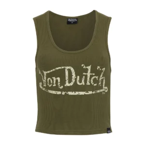 army-green-distressed-logo-crop-tank