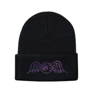 black-flying-eyeball-rainbow-stone-beanie